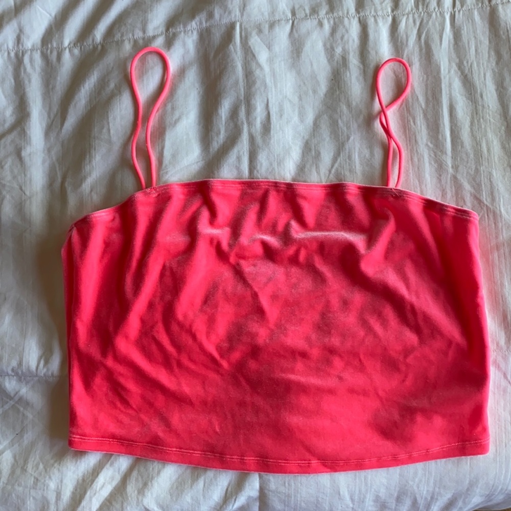 Shein Hot Pink Velvet Crop Tank